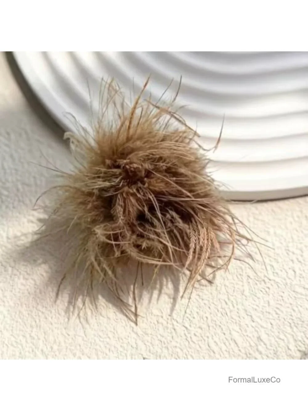 Oversized Feather Flower Brooch Pin, Handmade Vintage Lapel Pin for Suit Dress